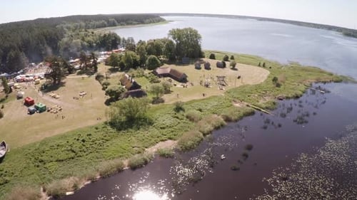 festival, an artisan market in an open-air museum, lots of people