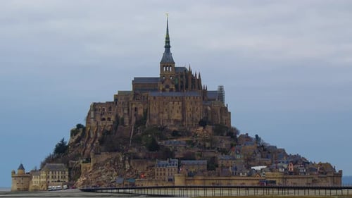Mont Saint Michel a Rocky Tidal Island in Normandy France