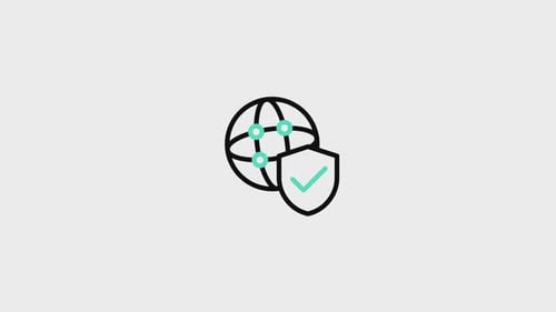 Flat Design Technology Security Icon Animation