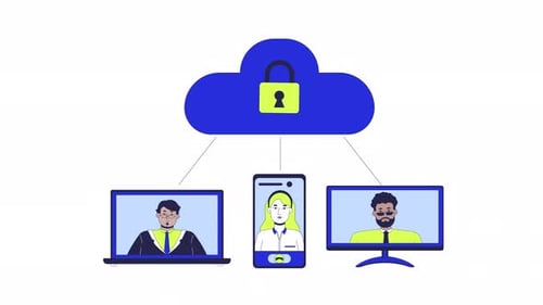 Secure cloud storage for small business 2D animation