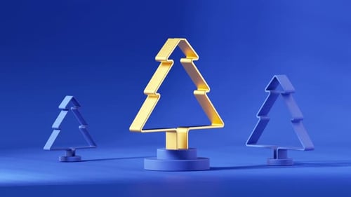 Modern Gold Christmas Tree Reveal Animation