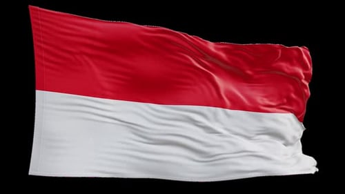 Realistic Waving Indonesian National Flag Animation