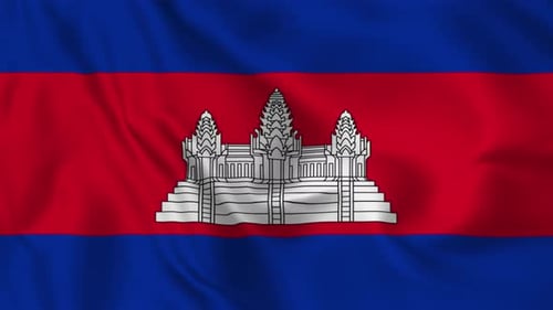 Realistic Waving Flag of Cambodia Animation