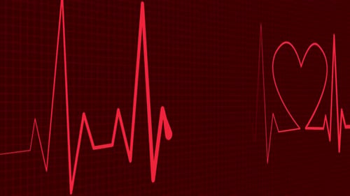 Animated Red Heartbeat Line Electrocardiogram Monitor