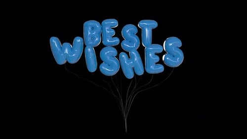 Animated Best Wishes Balloon Text for Celebrations