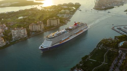 Cruise Ship At Port Miami At Miami Florida United States.
