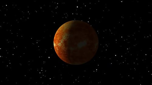Animated Fiery Celestial Body in Starry Space