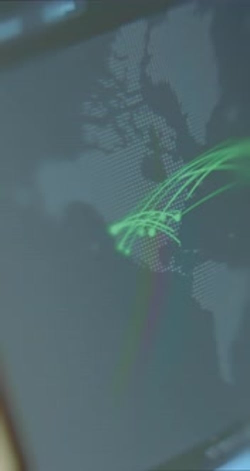 Futuristic Global Network Lines Connecting Digital Data Points