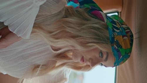 Woman Posing with Headscarf Indoors