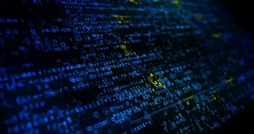 Cyber Attack Text on Digital Code Background