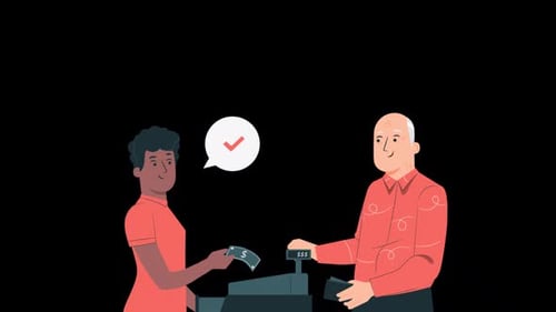 The Person Paying in the Store Alpha Channel