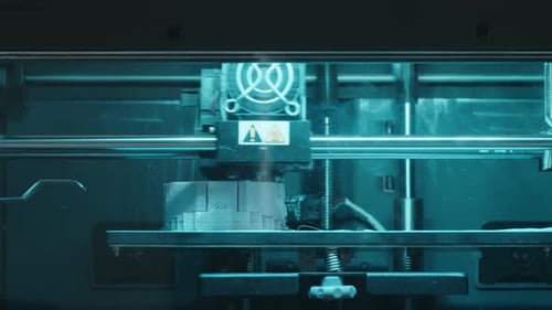 Zeitraffer des Inneren des 3D-Druckers