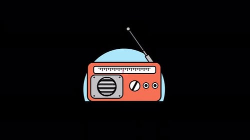 Altes Vintage-Radio. Animationsvideo zum Retro-Gadget-Konzept, transparent