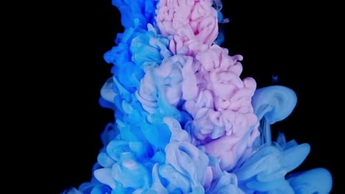 Isolated Blue Ink Cloud Creating a Striking Visual Contrast