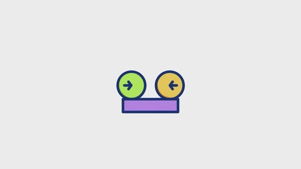 Flat Design Animated Two-Way Arrows Icon, Elements Motion Graphics ft ...