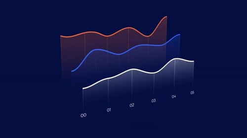Business Infographic Element Animated Layered Line Chart