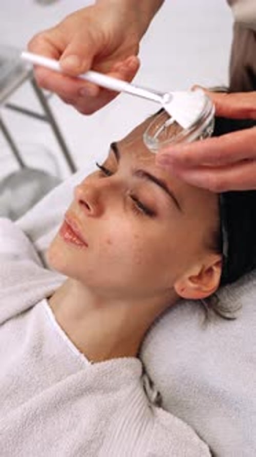 Facial Treatment Session at a Spa in the Afternoon with Skincare Expert