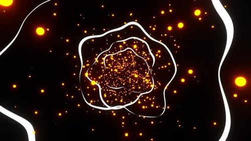 Orange And White Astract Flying Glowing Balls Background Vj Loop In 4K