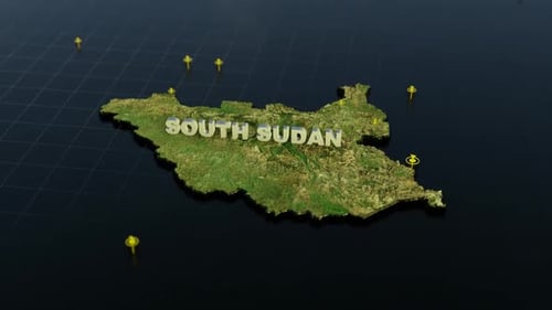South Sudan 3D Map Title Reveal