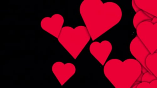 valentine's day transition heart love with alpha channel transparency