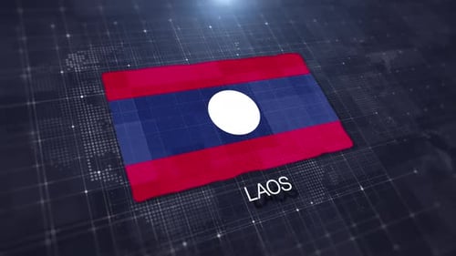 Laos Flag Displaying