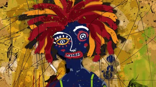 outsider art brut scribble character painting