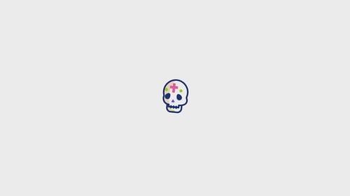 Día de los Muertos Colorful Skull Icon Animation