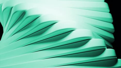 Abstract Teal Green Curved Layers Modern Design Smooth Surface Minimalist Background Texture