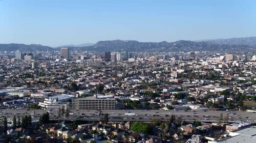 Los Angeles, California / USA - July 16, 2017: Downtown LA Skyline