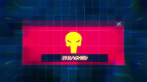 Digital Glitch Security Breach Warning Animation