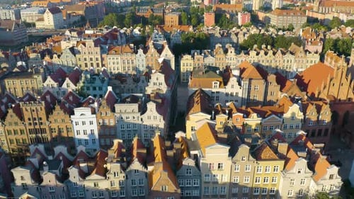 Birds Eye View of European Apartment Buildings on Beautiful Summer Day