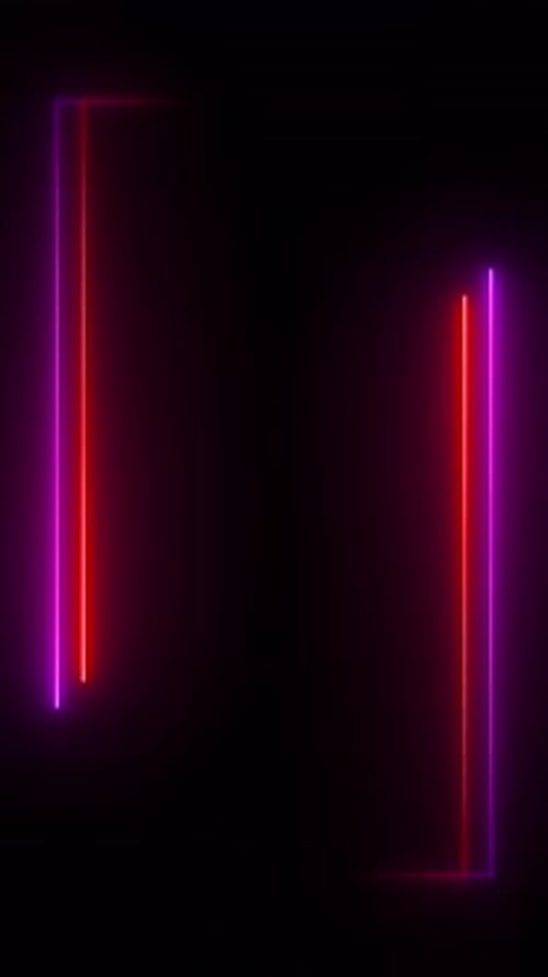 Purple And Red Vertical Neon Frame on Black Background Loop V5