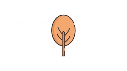 Animated Flat Design Tree Icon Wobbling