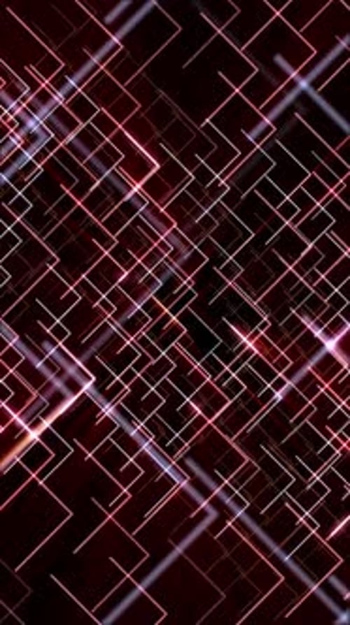 Vertical Video - Glowing Neon Shapes Abstract Background