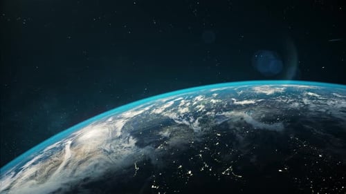 Earth from Space View with City Lights