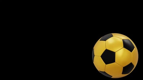 Gold football ball right side on transparent background with alpha channel