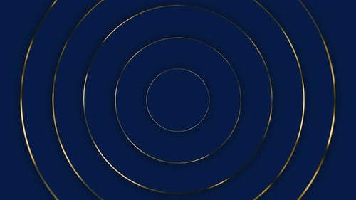 Expanding Golden Circles Modern Abstract Motion Background