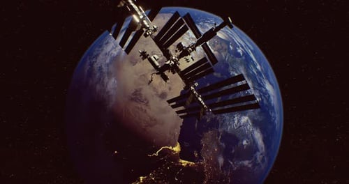 International Space Station Orbits Earth with Stunning View of the Planet