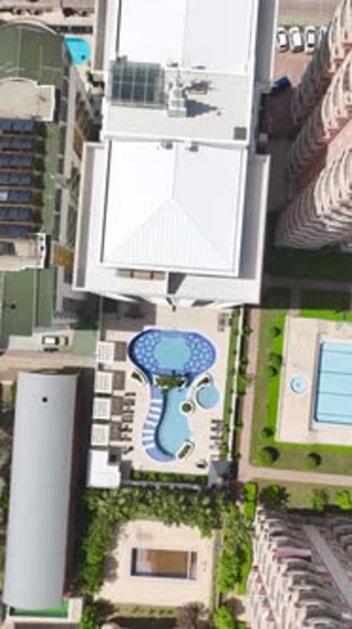 Birds Eye View of a Modern Urban Skyscraper