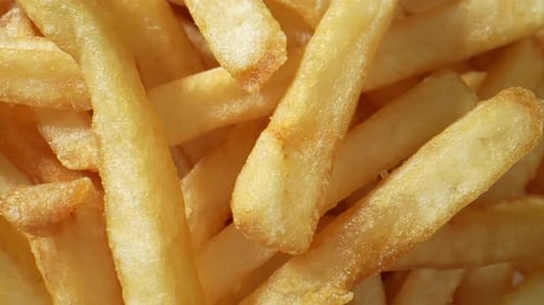 A french fries in video footage. 4K.