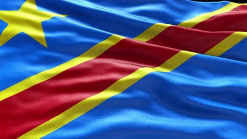 Realistic Waving Flag of Democratic Republic of Congo