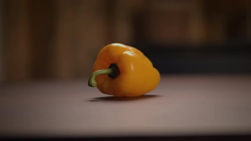 Close up of Yellow Bell Pepper on Table