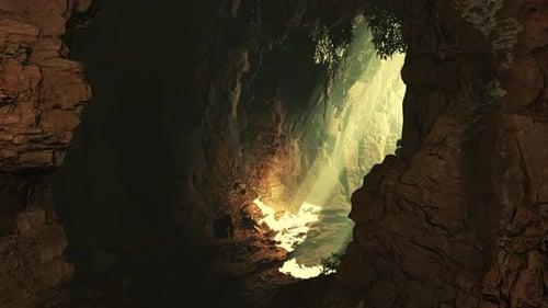 A Cave Filled with Lots of Rocks and Water