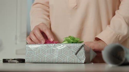 Decorating a Gift Box with a Ribbon and Bow