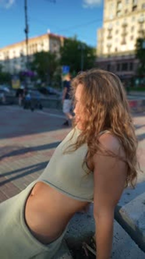 Young Woman Posing in the City