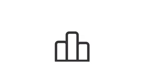 Ícone linear de gráficos de barras animados