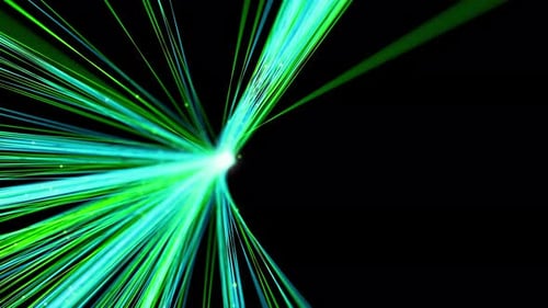 Illuminated Fiber Optic Cables with Moving Data Glowing Internet Data Streams Digital Transmission