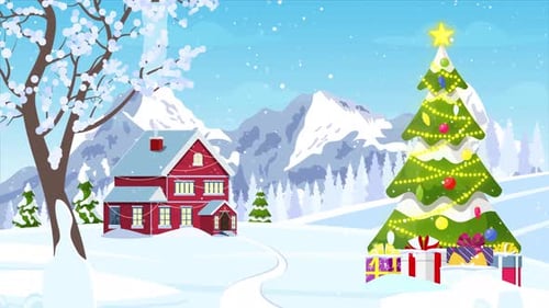 Scène de paysage de Noël 4k en boucle