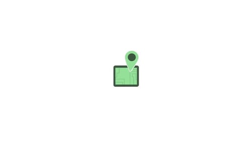 Animated Flat Design Location Pin on Map Icon