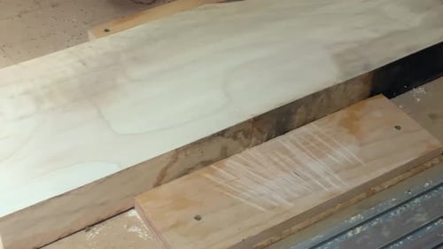 Industrial Milling Machine Working on Plank of Wood